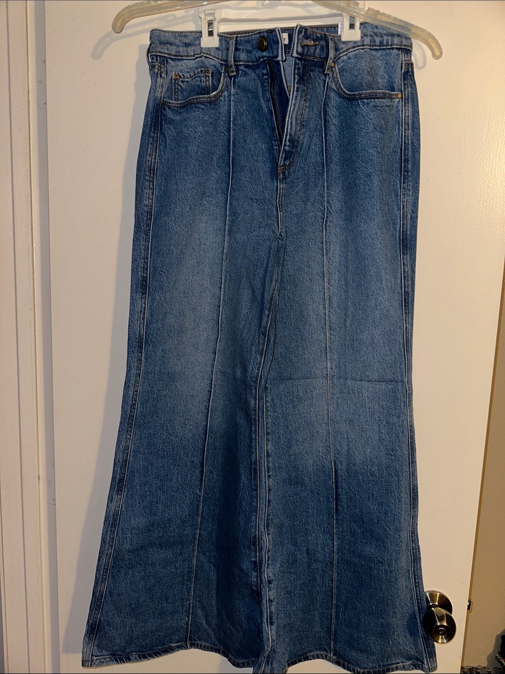 Women's High-Waist Flared Blue Jeans